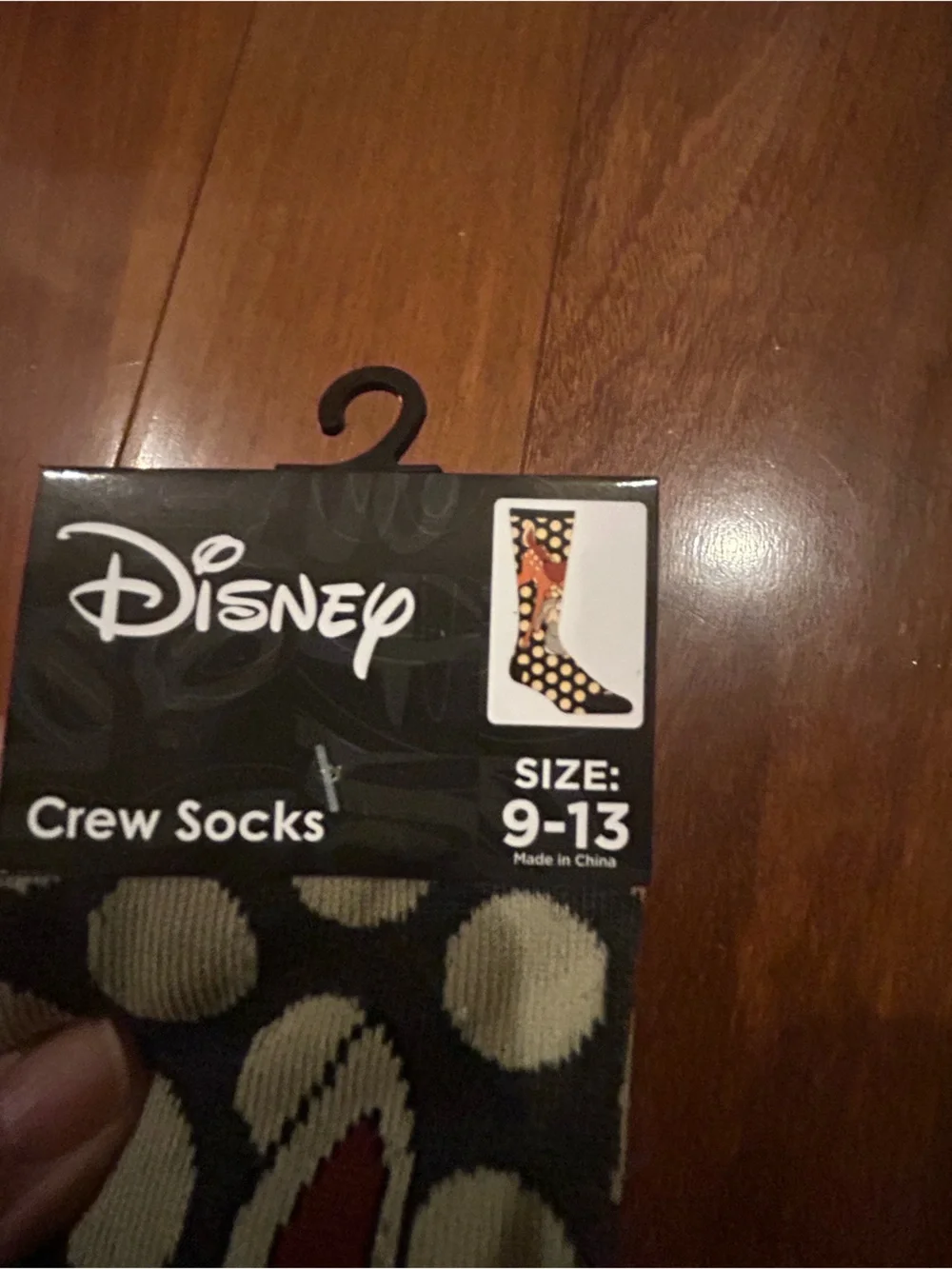 Disney Brown and Cream Polka Dot Socks with Bambi Accent